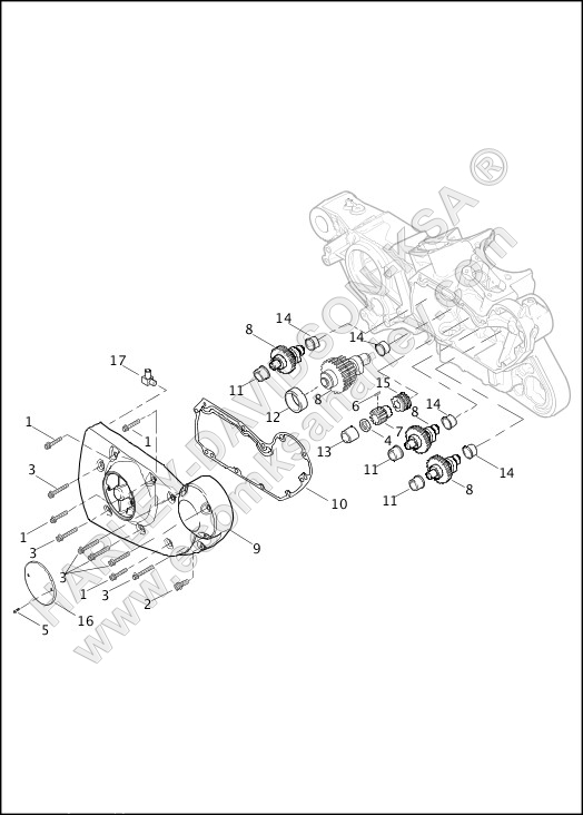 CAMSHAFTS AND GEARCASE COVER